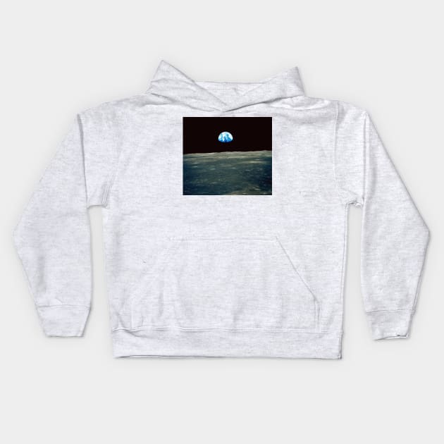 Earthrise photographed from Apollo 11 spacecraft (S380/0198) Kids Hoodie by SciencePhoto